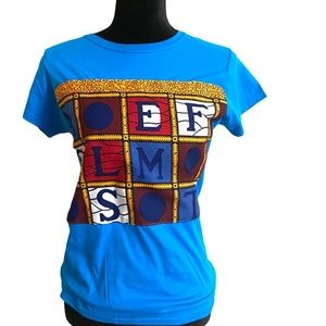 Graphic Up-cycled Blue T-shirt